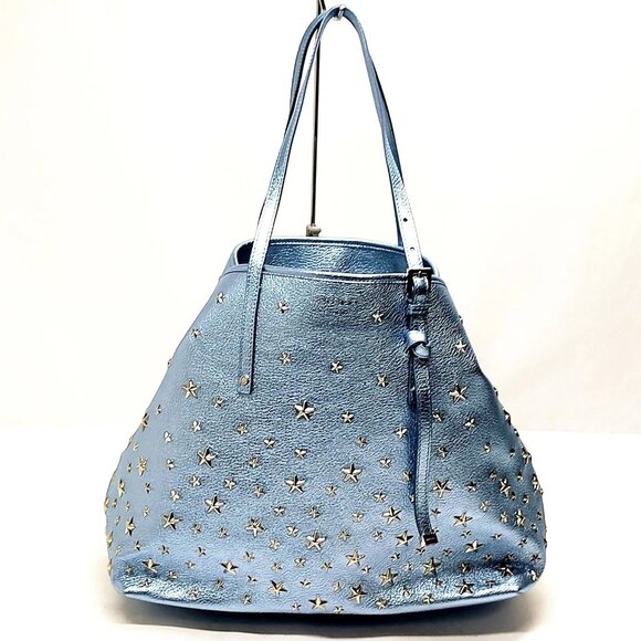 JIMMY CHOO Hand Bag Blue Leather mon-357-091525